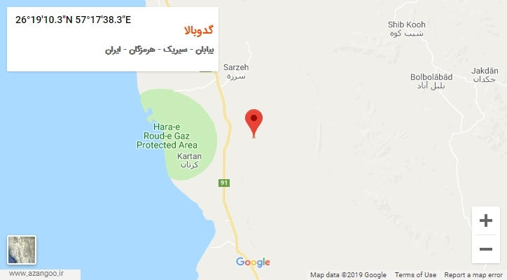 روستای گدوبالا بر روی نقشه