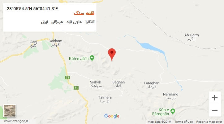 روستای قلعه سنگ بر روی نقشه