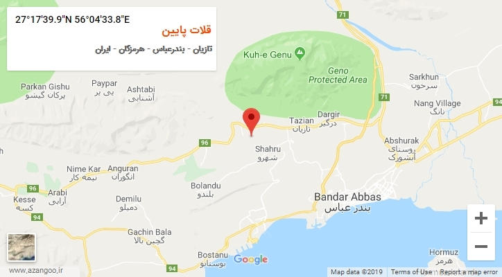 روستای قلات پایین بر روی نقشه