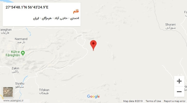 روستای قلم بر روی نقشه