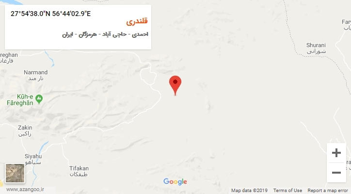 روستای قلندری بر روی نقشه