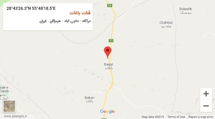 روستای قنات باغات بر روی نقشه