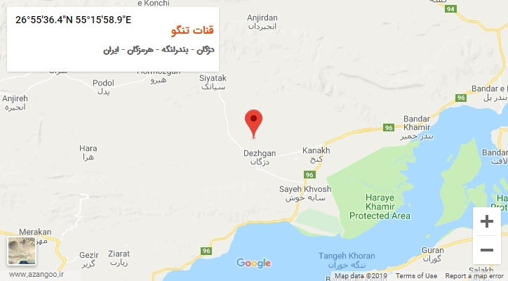 روستای قنات تنگو بر روی نقشه