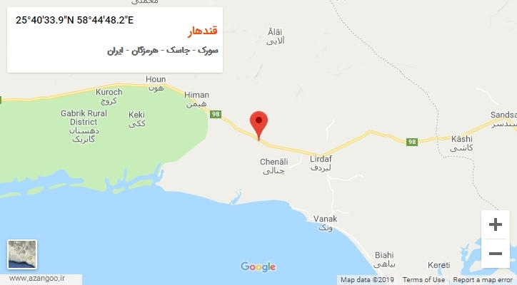 روستای قندهار بر روی نقشه