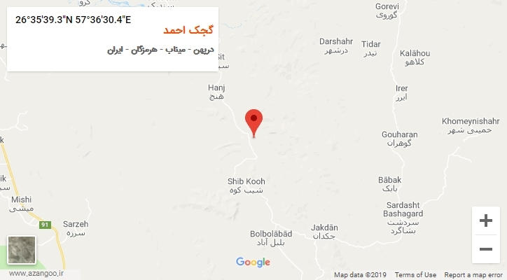 روستای گجک احمد بر روی نقشه