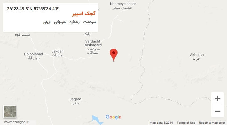 روستای گجک اسپیر بر روی نقشه