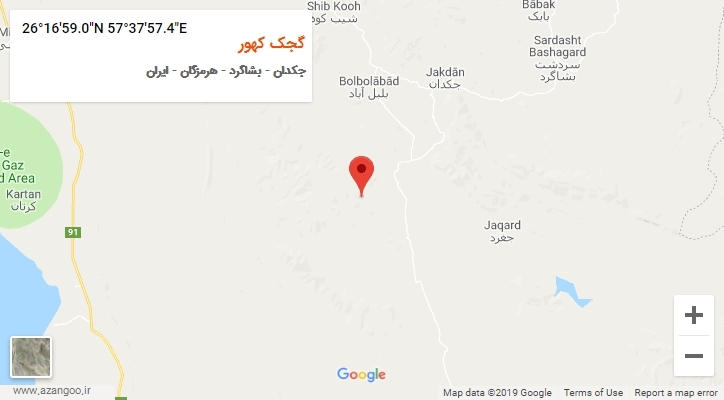 روستای گجک کهور بر روی نقشه