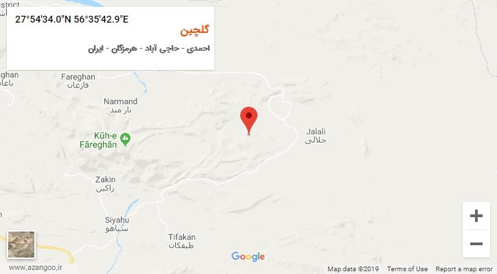 روستای گلچین بر روی نقشه