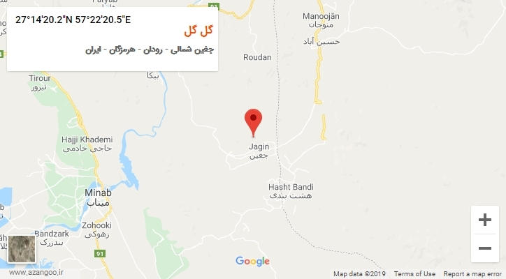 روستای گل گل بر روی نقشه
