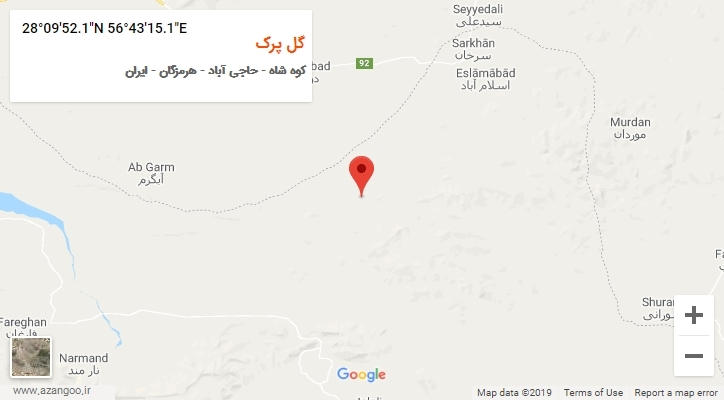 روستای گل پرک بر روی نقشه