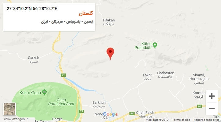روستای گلستان بر روی نقشه