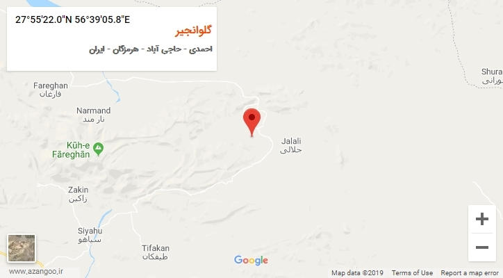 روستای گلوانجیر بر روی نقشه
