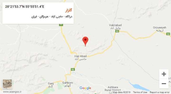 روستای گلزار بر روی نقشه
