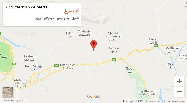 روستای گنبدسرخ بر روی نقشه