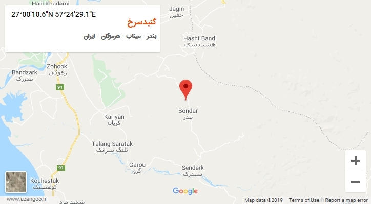 روستای گنبدسرخ بر روی نقشه
