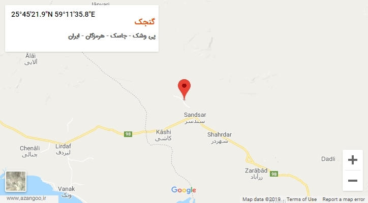 روستای گنجک بر روی نقشه