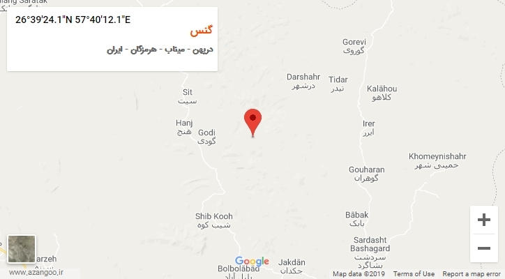 روستای گنس بر روی نقشه