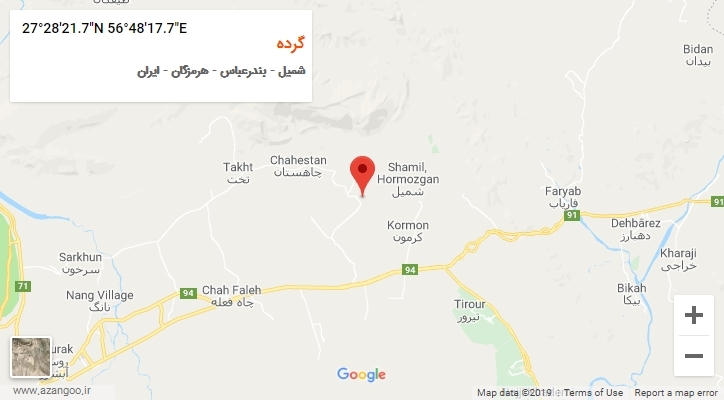 روستای گرده بر روی نقشه