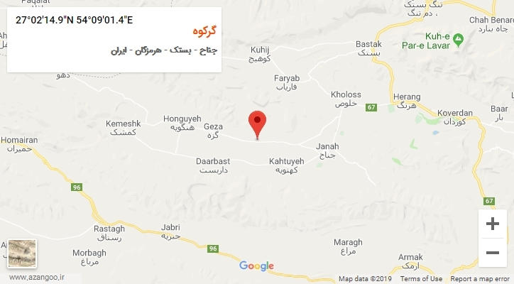 روستای گرکوه بر روی نقشه