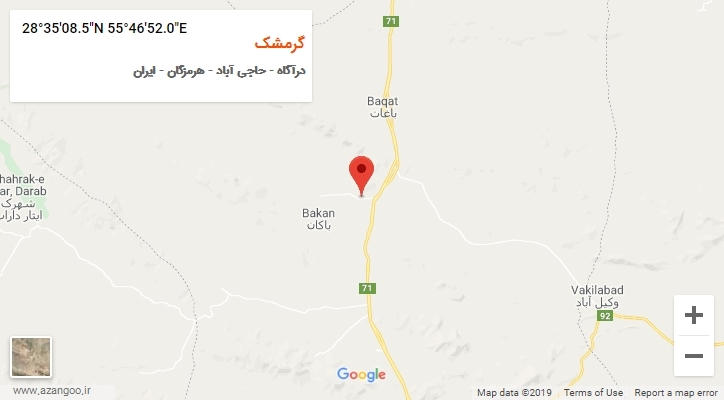 روستای گرمشک بر روی نقشه