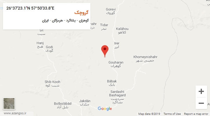 روستای گروچک بر روی نقشه