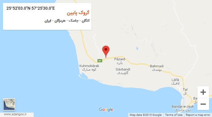 روستای گروک پایین بر روی نقشه