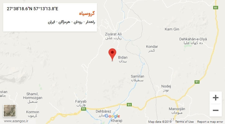 روستای گروسیاه بر روی نقشه
