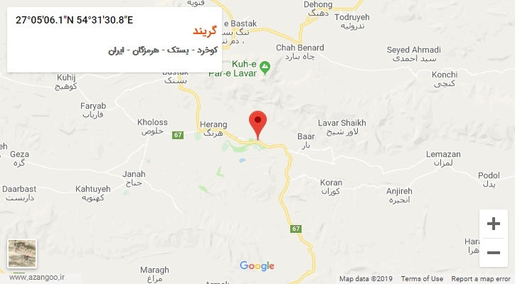 روستای گریند بر روی نقشه