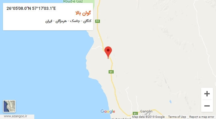 روستای گوان بالا بر روی نقشه