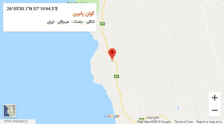 روستای گوان پایین بر روی نقشه