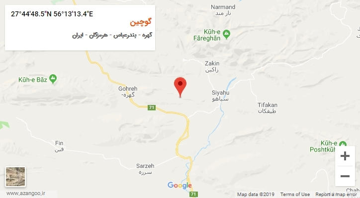 روستای گوچین بر روی نقشه