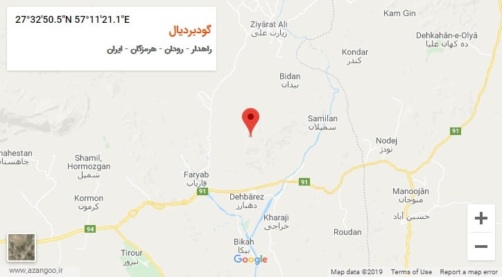 روستای گودبردیال بر روی نقشه