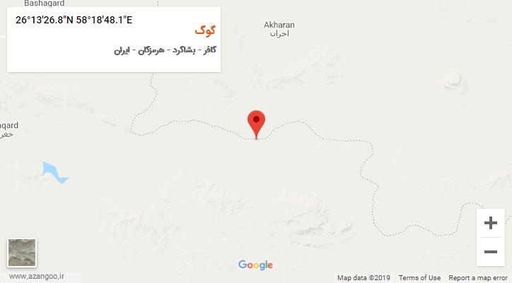 روستای گوگ بر روی نقشه