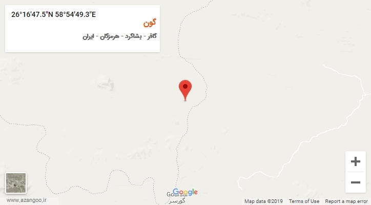 روستای گون بر روی نقشه