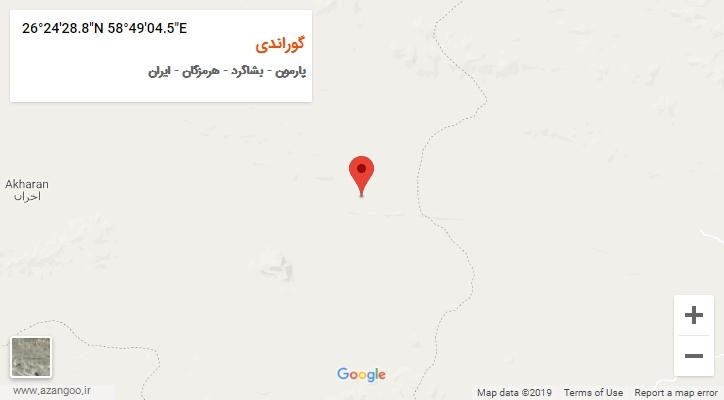 روستای گوراندی بر روی نقشه