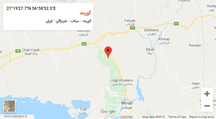 روستای گوربند بر روی نقشه