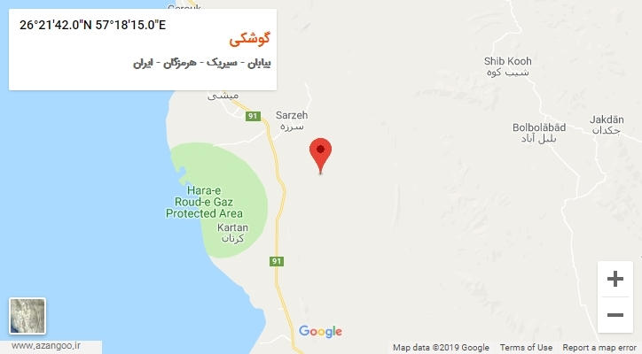 روستای گوشکی بر روی نقشه