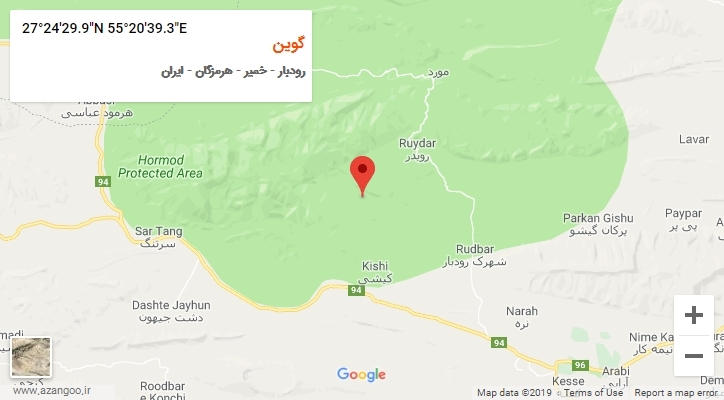 روستای گوین بر روی نقشه