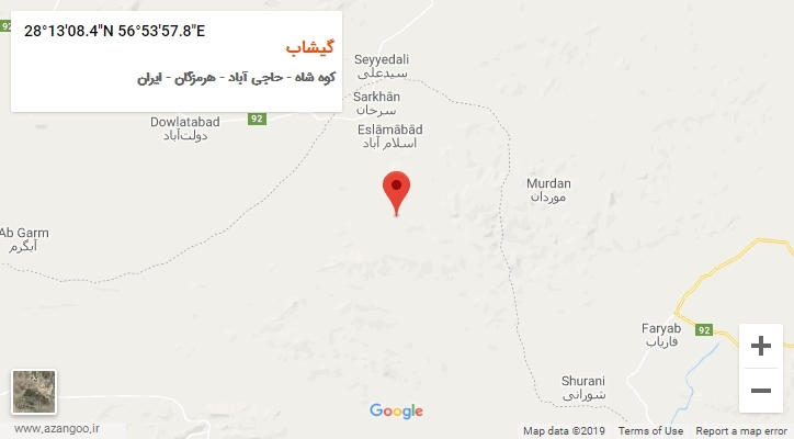 روستای گیشاب بر روی نقشه
