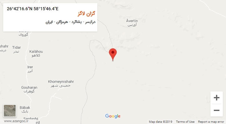 روستای گزان لاگز بر روی نقشه