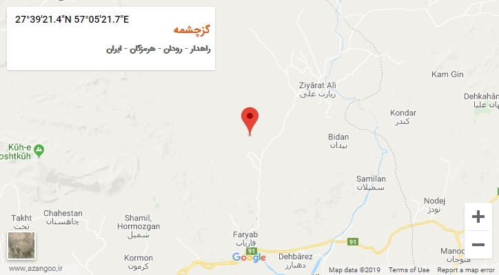 روستای گزچشمه بر روی نقشه