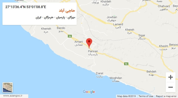 روستای حاجی آباد بر روی نقشه