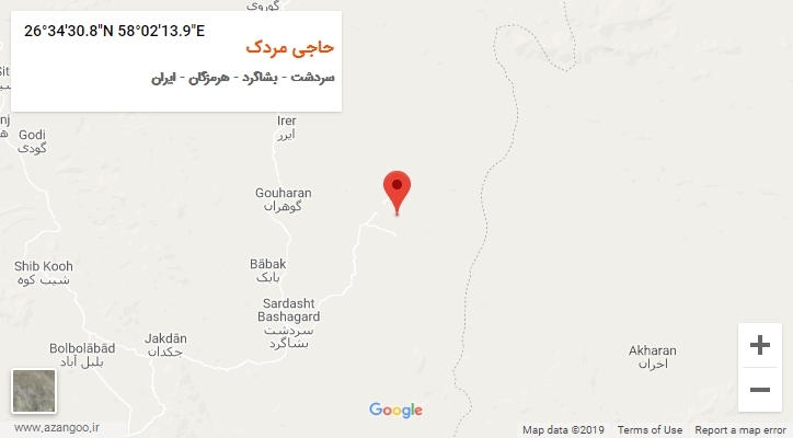 روستای حاجی مردک بر روی نقشه