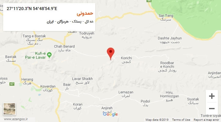 روستای حمدونی بر روی نقشه