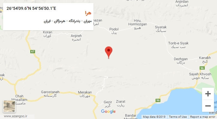 روستای هرا بر روی نقشه