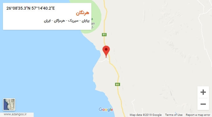 روستای هرنگان بر روی نقشه