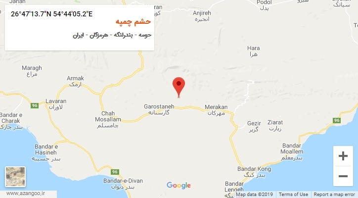 روستای حشم چمپه بر روی نقشه