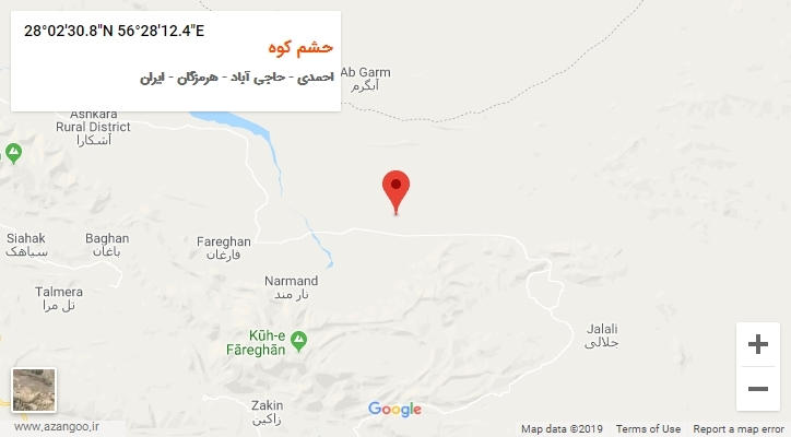 روستای حشم کوه بر روی نقشه