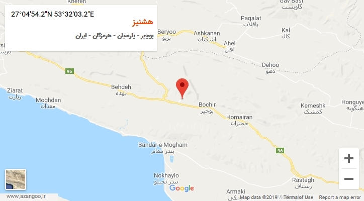روستای هشنیز بر روی نقشه