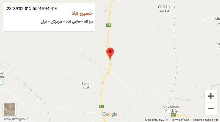روستای حسین آباد بر روی نقشه